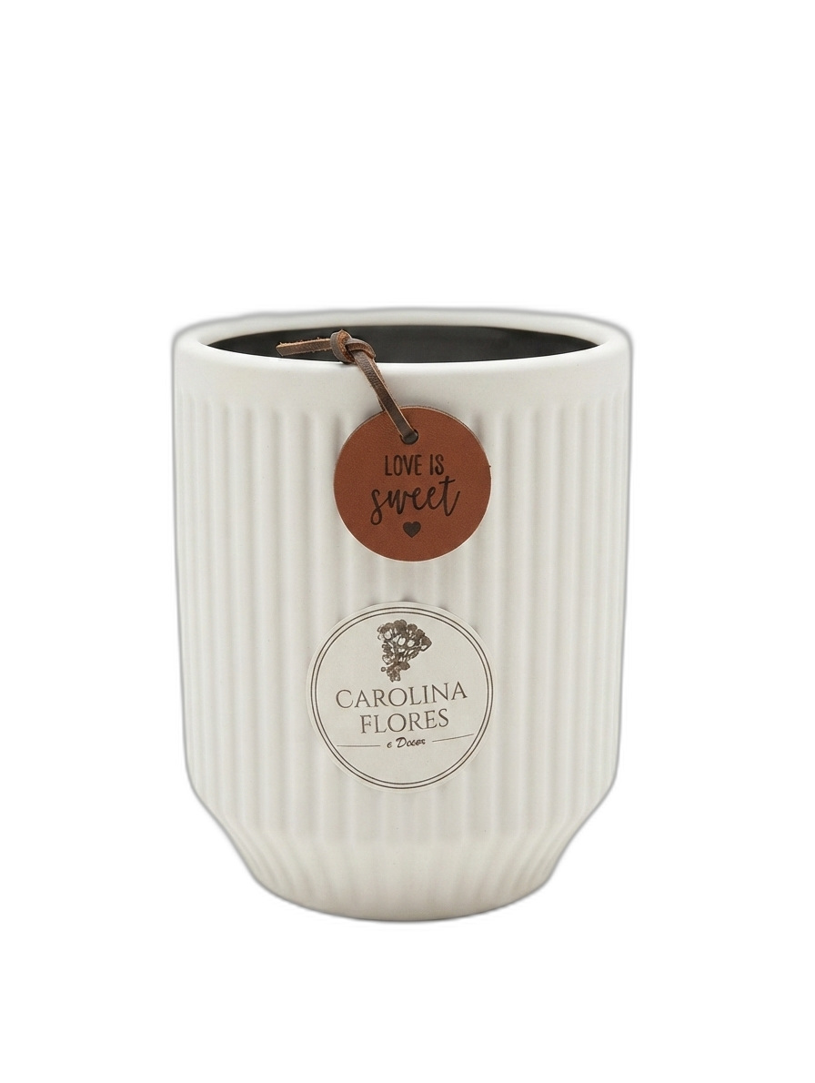 Vaso Cerâmica Love Sweet Branco